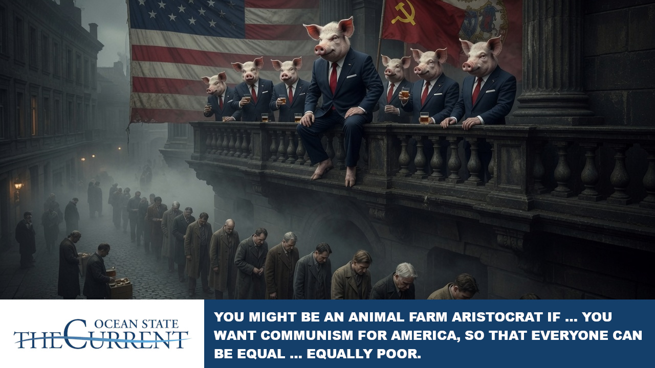 YOU MIGHT BE AN ANIMAL FARM ARISTOCRAT IF … YOU WANT COMMUNISM FOR AMERICA, SO THAT EVERYONE CAN BE EQUAL … EQUALLY POOR.